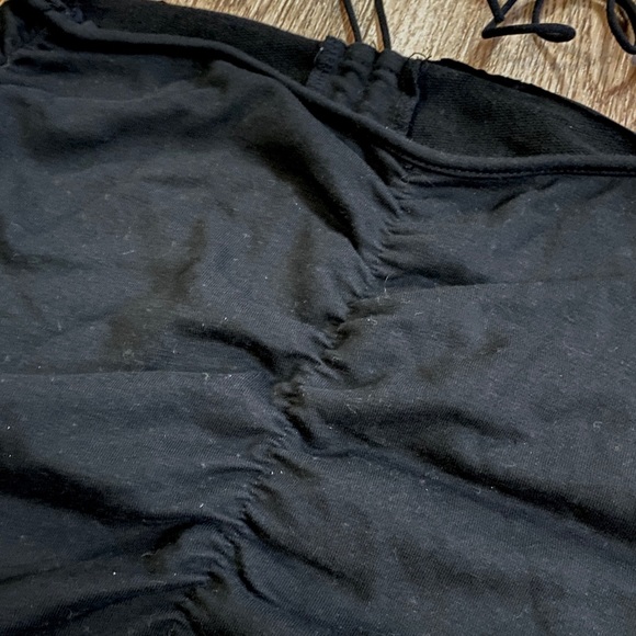 Black Ruched Tie Mini Skirt - Picture 4 of 4